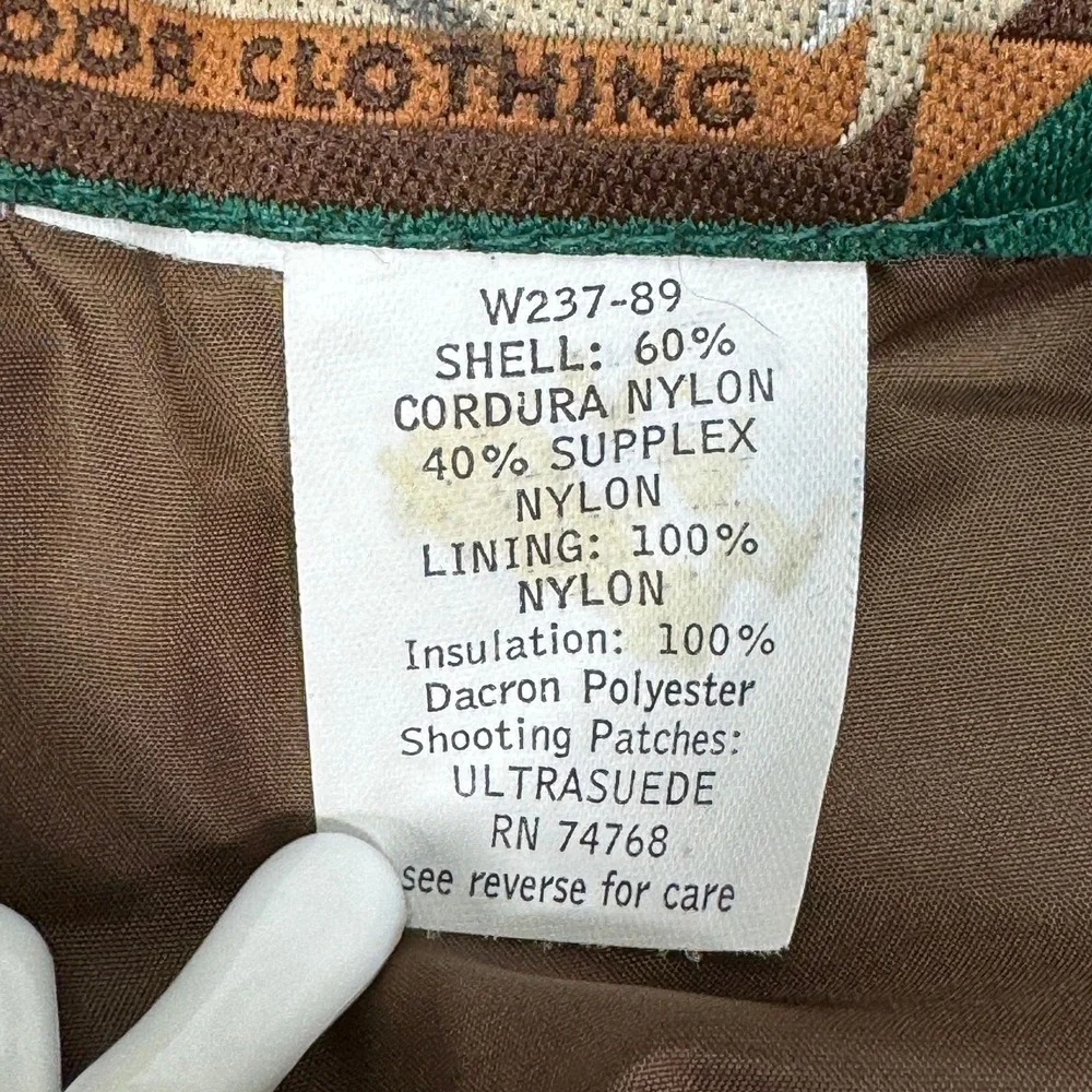 Vintage Remington Hunting Jacket Mens L Green Brown Quilted Shooting Field Coat